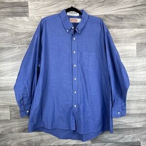 Red Kap Shirt Mens‎ 34 Blue Western Long Sleeve Cowboy Work Button Down Collared